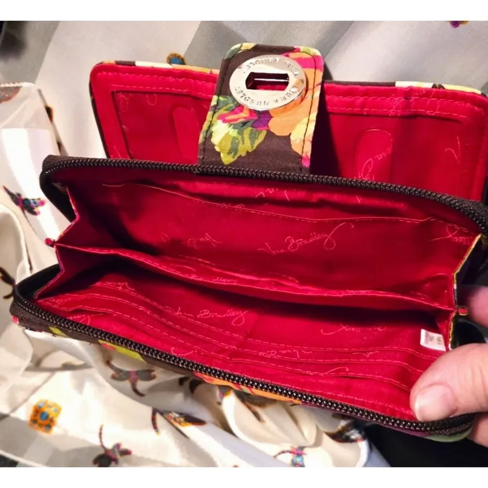 Vera Bradley Messenger Bag & Matching Wallet - EUC